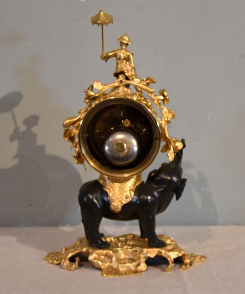 A FRENCH BRONZE AND ORMOLU MANTEL CLOCK OF ELEPHANT FORM - ADDITIONAL PHOTO 3