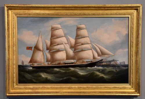 OIL PAINTING BY RICHARD B SPENCER THE NORWEGIAN BARQUE 'VICK'