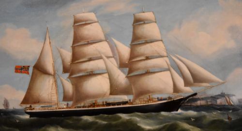 OIL PAINTING BY RICHARD B SPENCER THE NORWEGIAN BARQUE 'VICK' - ADDITIONAL PHOTO 2