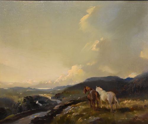 OIL PAINTING BY VERNON DEBEAUVOIR WARD THE PASSING SHOWER - ADDITIONAL PHOTO 1