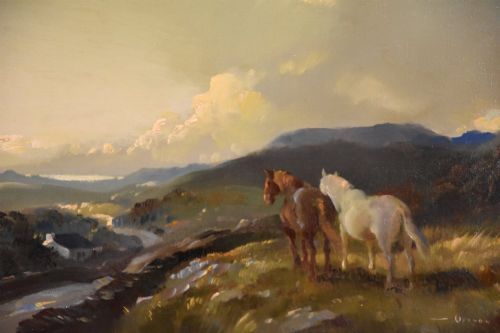 OIL PAINTING BY VERNON DEBEAUVOIR WARD THE PASSING SHOWER - ADDITIONAL PHOTO 2