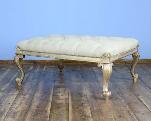 WILLIAM IV GRAND SCALE PARCEL GILT FOOT STOOL