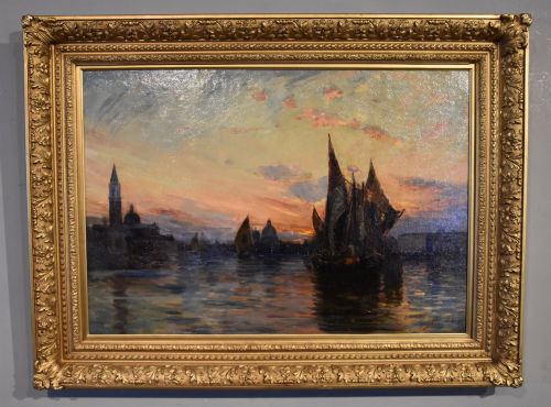 OIL PAINTING BY THOMAS HODGSON LIDDELL VENICE EVENING
