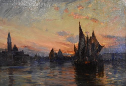 OIL PAINTING BY THOMAS HODGSON LIDDELL VENICE EVENING - ADDITIONAL PHOTO 1