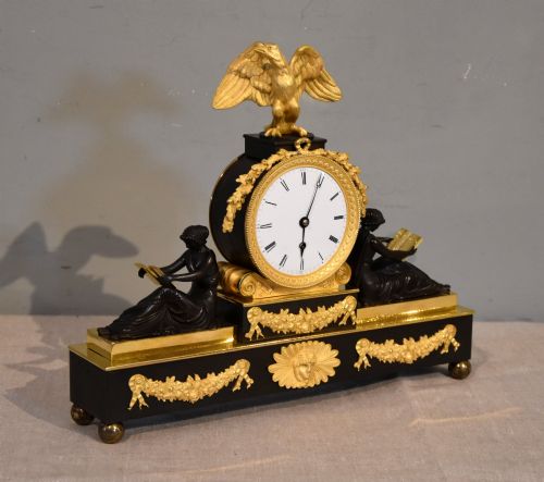 BAETENS LONDON AN ENGLISH REGENCY BRASS AND GILT MANTEL TIMEPIECE - ADDITIONAL PHOTO 1