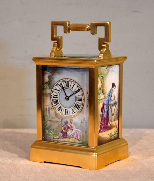 PORCELAIN MOUNTED CARRIAGE TIMEPIECE - ADDITIONAL PHOTO 1