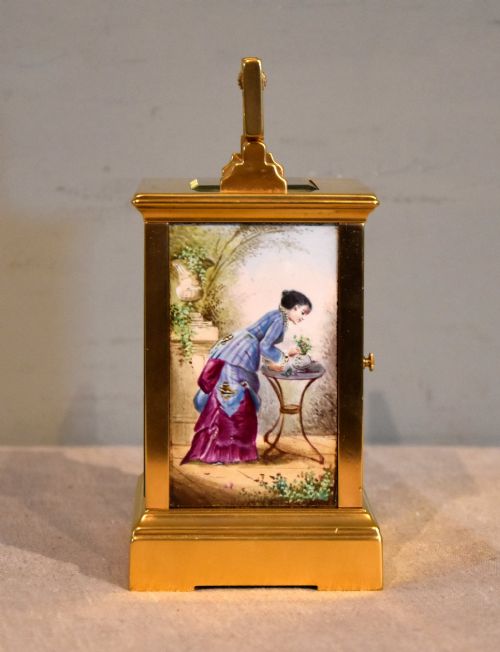 PORCELAIN MOUNTED CARRIAGE TIMEPIECE - ADDITIONAL PHOTO 2