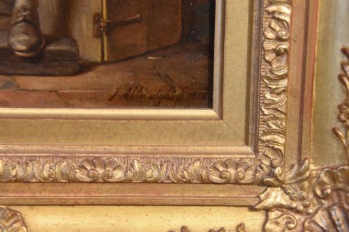 OIL PAINTING BY JACOB AKKERSDIJK A DUTCH INTERIOR - ADDITIONAL PHOTO 2