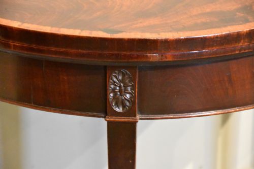 GEORGE III DEMI LUNE MAHOGANY CARD TABLE - ADDITIONAL PHOTO 2