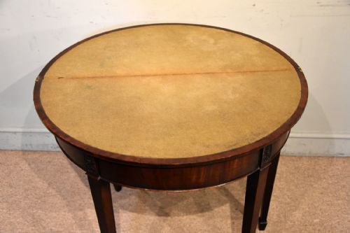 GEORGE III DEMI LUNE MAHOGANY CARD TABLE - ADDITIONAL PHOTO 5