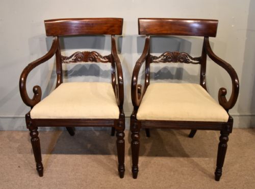 PAIR OF REGENCY PERIOD MAHOGANY ARMCHAIRS - ADDITIONAL PHOTO 1