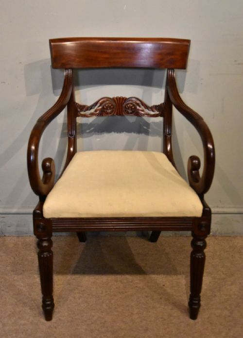 PAIR OF REGENCY PERIOD MAHOGANY ARMCHAIRS - ADDITIONAL PHOTO 3