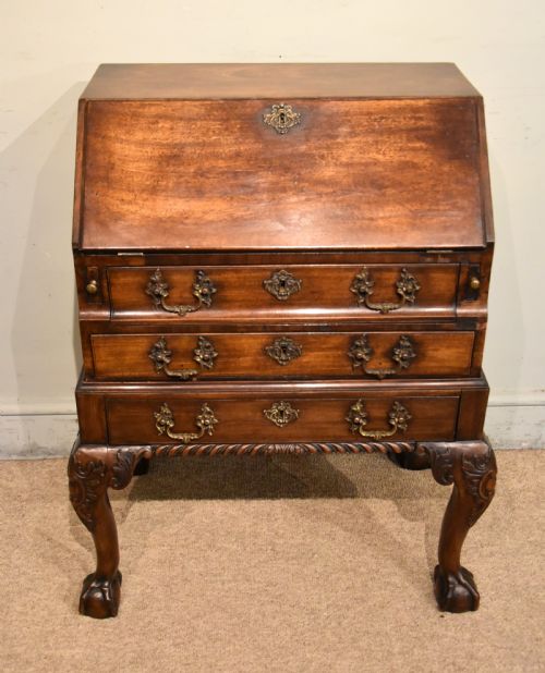 DIMINUTIVE GEORGE II CUBAN MAHOGANY BUREAU ON STAND - ADDITIONAL PHOTO 1