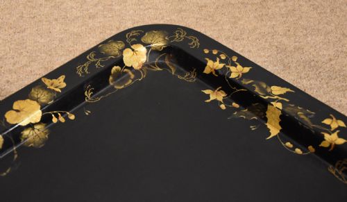 LARGE REGENCY PAPIER MACHE GILDED TRAY - ADDITIONAL PHOTO 3