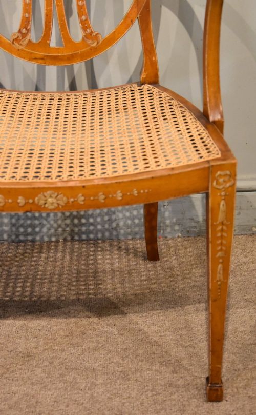 EDWARDIAN SATINWOOD PAINTED ARMCHAIR - ADDITIONAL PHOTO 1