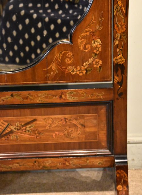 VICTORIAN MAHOGANY INLAID CHEVAL MIRROR - ADDITIONAL PHOTO 5