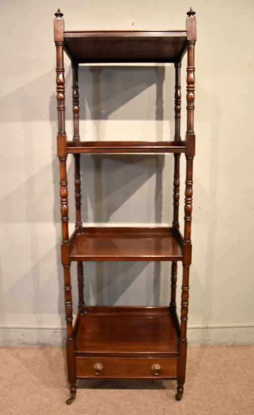 LATE 19TH CENTURY MAHOGANY FOUR TIER WHATNOT