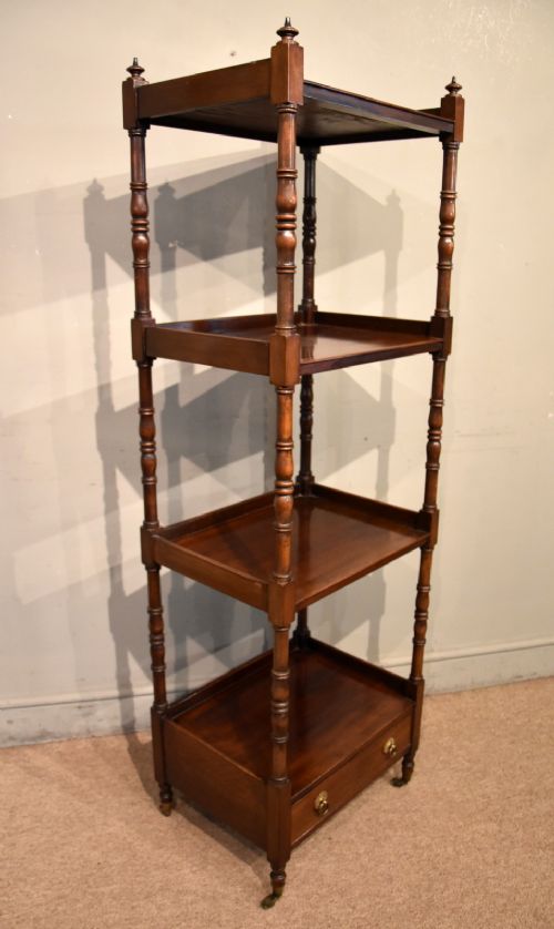LATE 19TH CENTURY MAHOGANY FOUR TIER WHATNOT - ADDITIONAL PHOTO 3