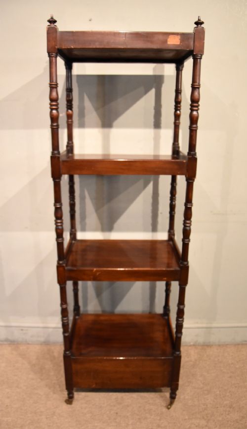LATE 19TH CENTURY MAHOGANY FOUR TIER WHATNOT - ADDITIONAL PHOTO 4