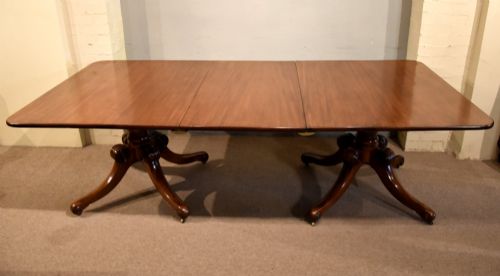 Regency Period Mahogany Two Pillar Dining Table