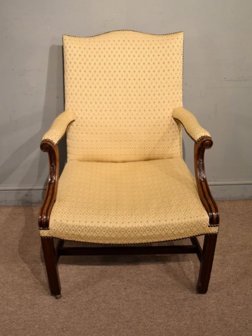 George III Mahogany Library Gainsborough Armchair