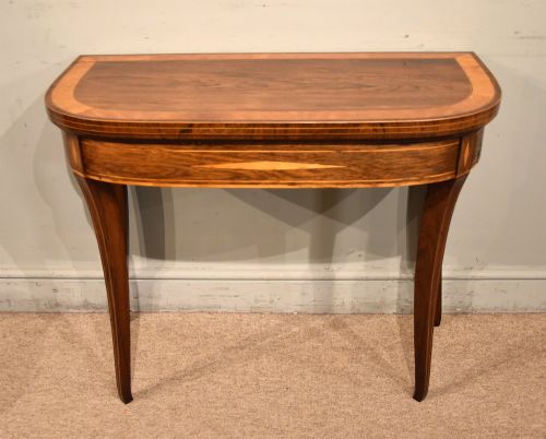 Regency Rosewood and Satinwood 18th Century Card Table