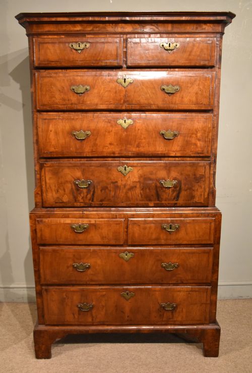 George III Walnut Chest on Chest