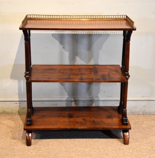 Mid 19th Century Rosewood Whatnot with Brass Gallery