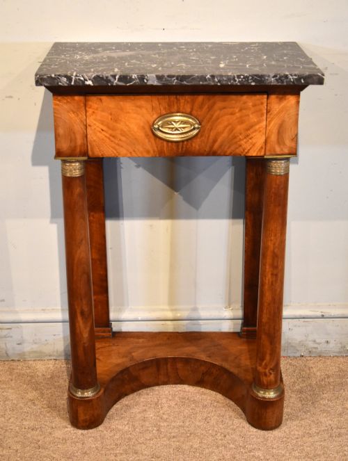 French empire flame mahogany console table