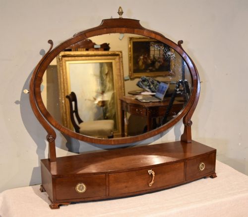 Regency Period Mahogany Bowfronted Dressing Mirror