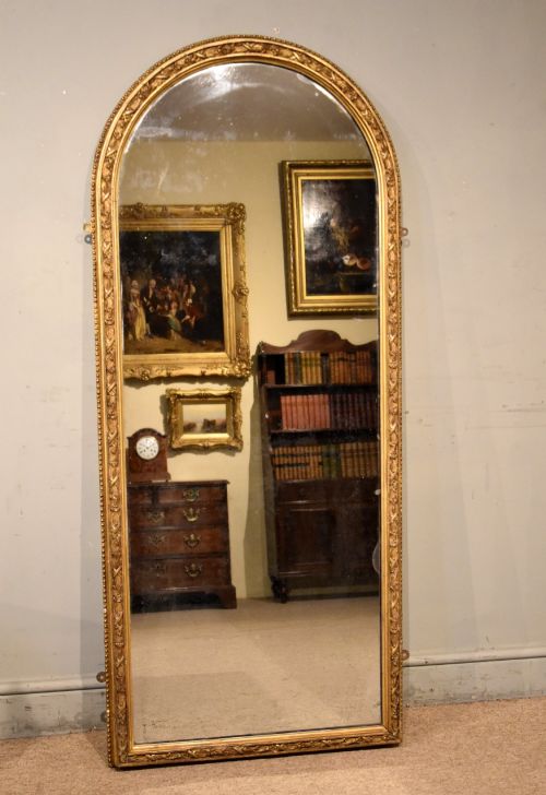 19th Century Gilded Full Length English Mirror