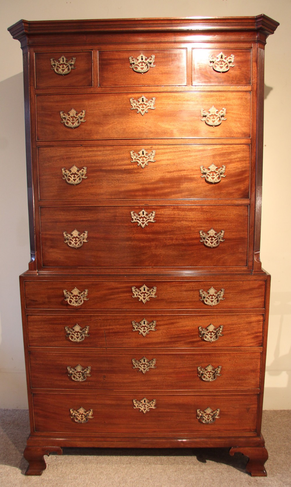 Superb George III Mahogany Chest on Chest, Circa 1775