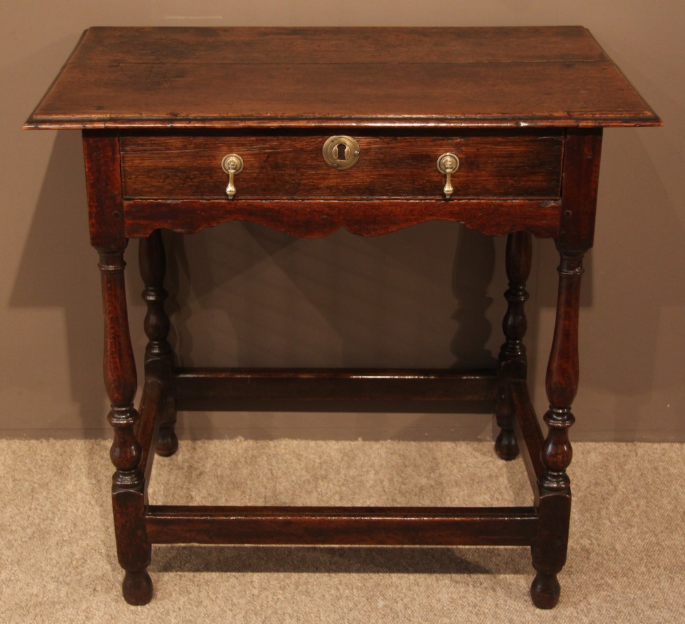 Early 18th Century Oak Single Drawer Side Table, Circa 1720