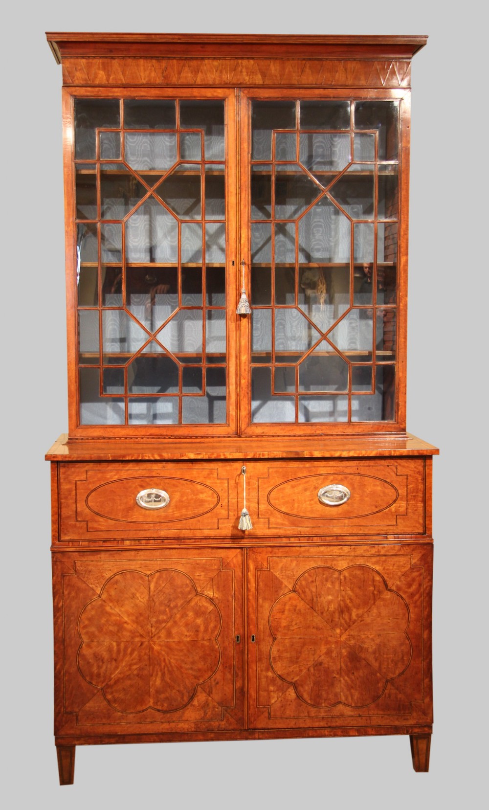 Late 18th Century West-Indies Satinwood Secretaire Bookcase