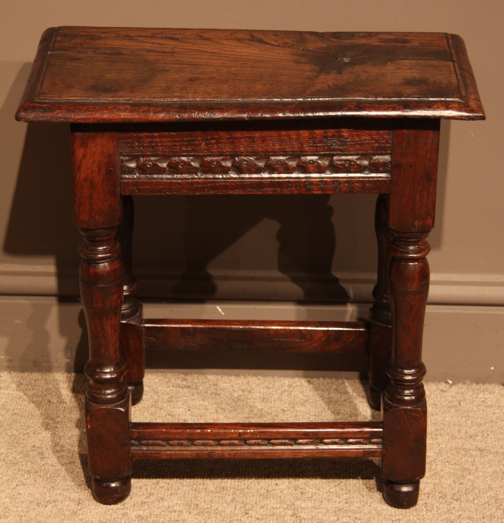 Mid 17th Century Oak Joint Stool, Circa 1670