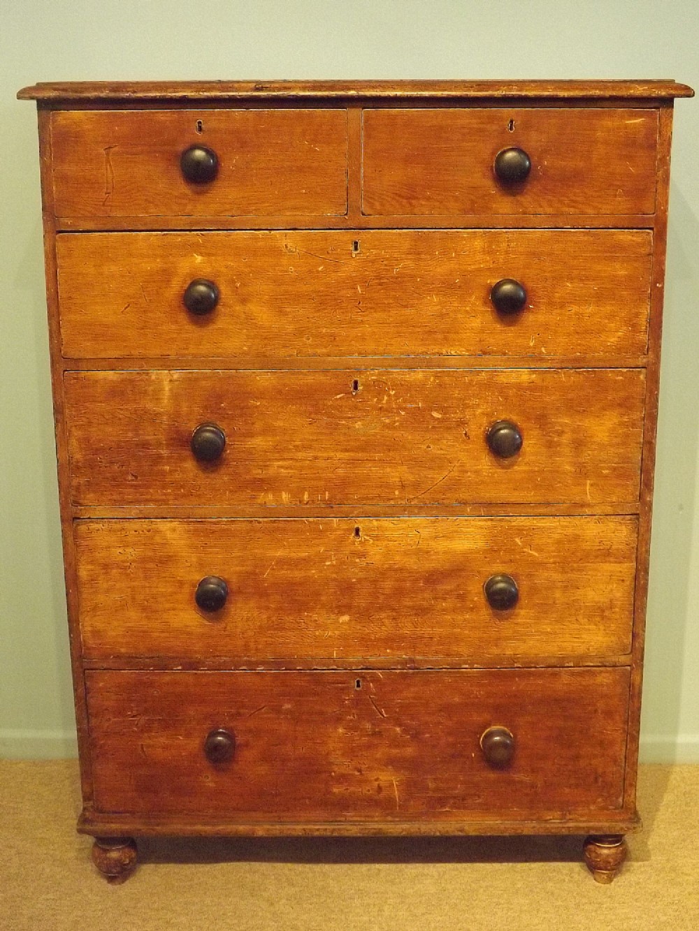 Large Painted Pine Chest of Drawers
