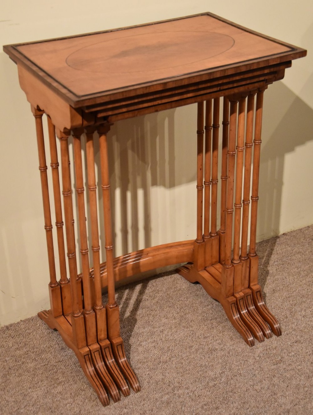 A Good Late 19th century Satinwood Nest of Tables