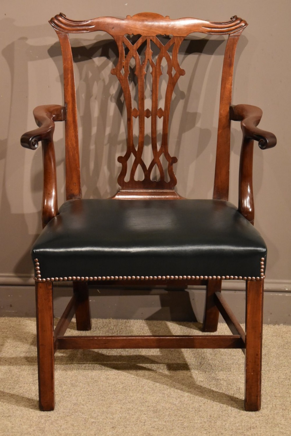 A Superb Quality Mahogany Chippendale Period Armchair 