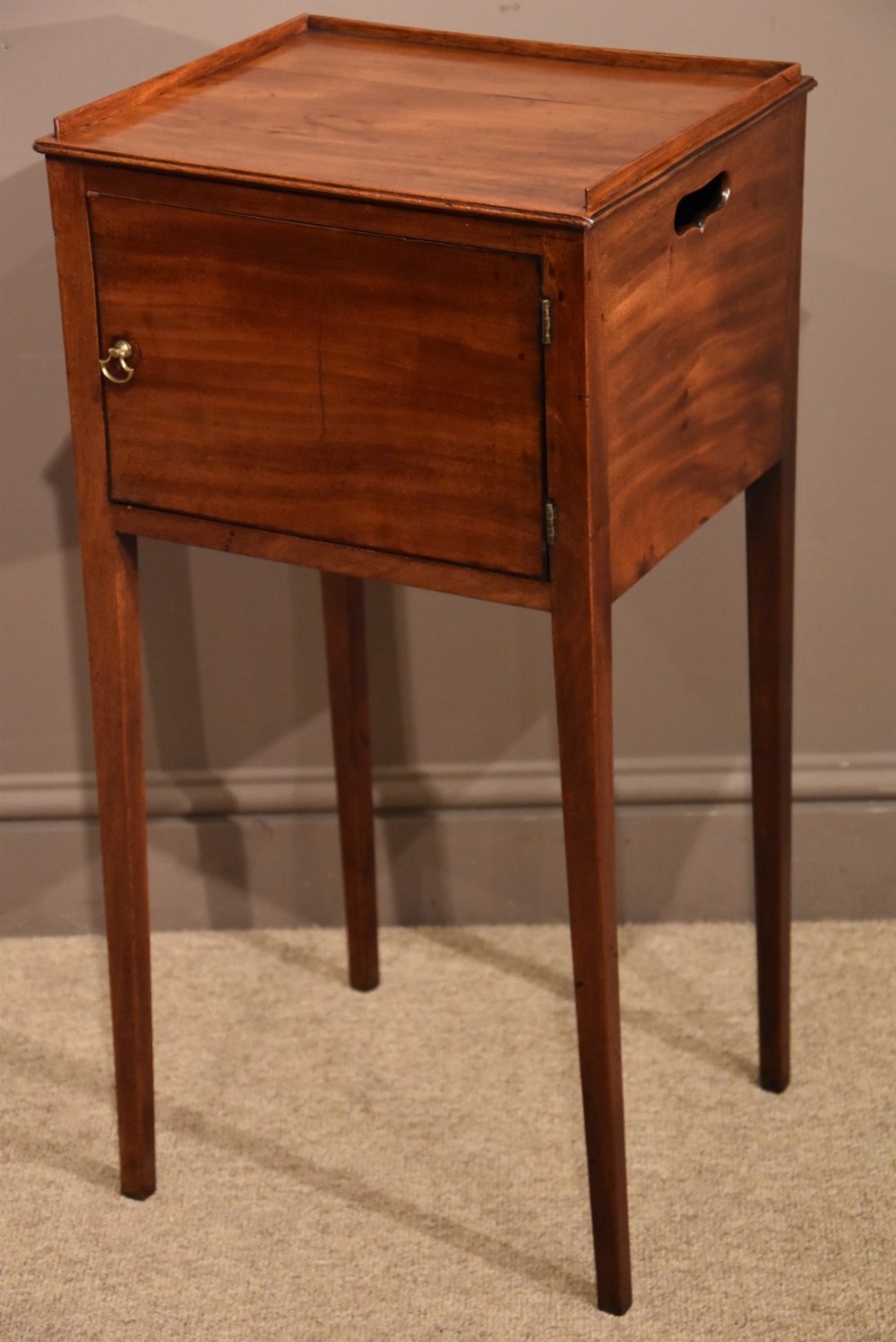 An elegant George III mahogany bedside cupboard 