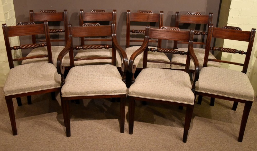Set of Eight Regency Mahogany Chairs