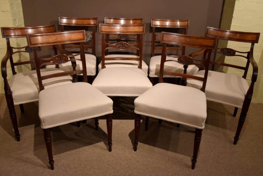 A Set of Eight Regency Dining Chairs