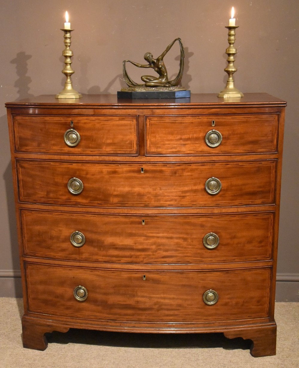George III Mahogany Bow Fronted Chest of Drawers 