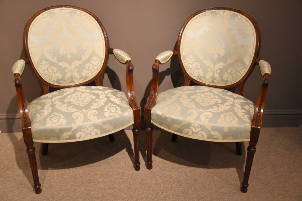 A good pair of late 19th century Hepplewhite Armchairs 