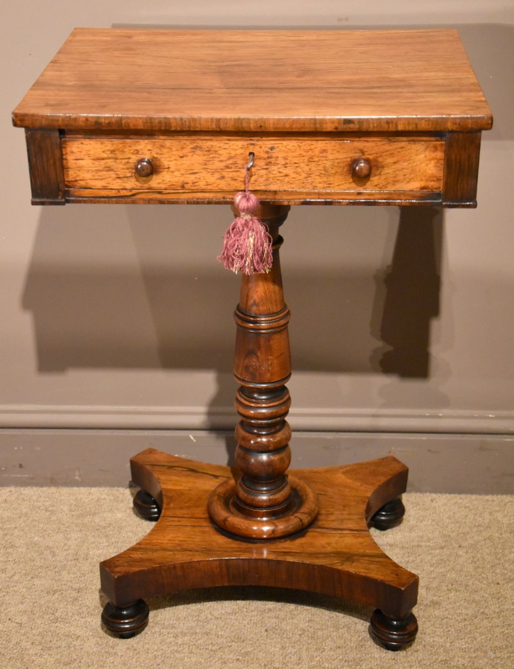 An Attractive Faded Rosewood Lamp Table 