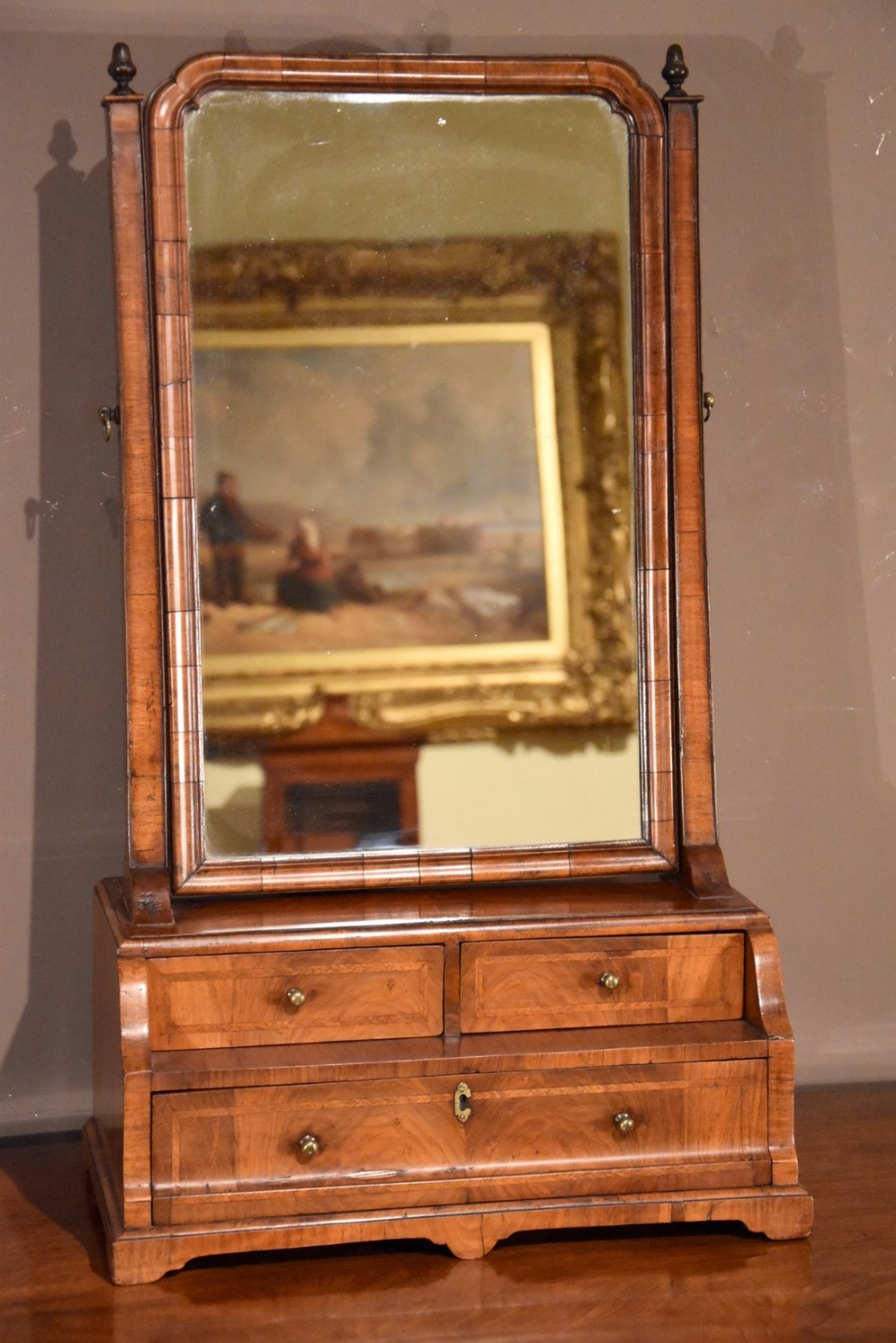 George II Walnut Toilet Mirror