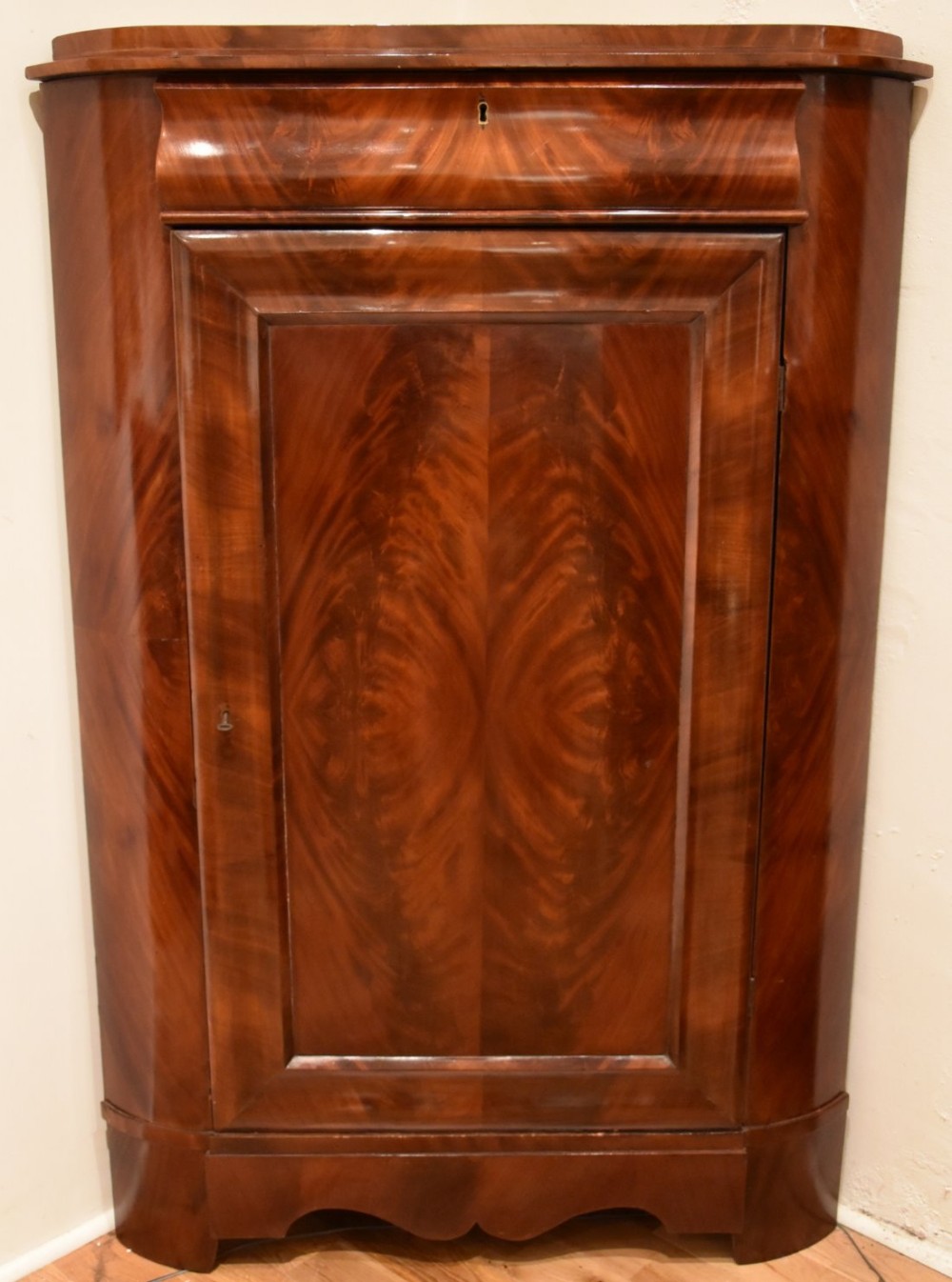French Mahogany Corner Cupboard