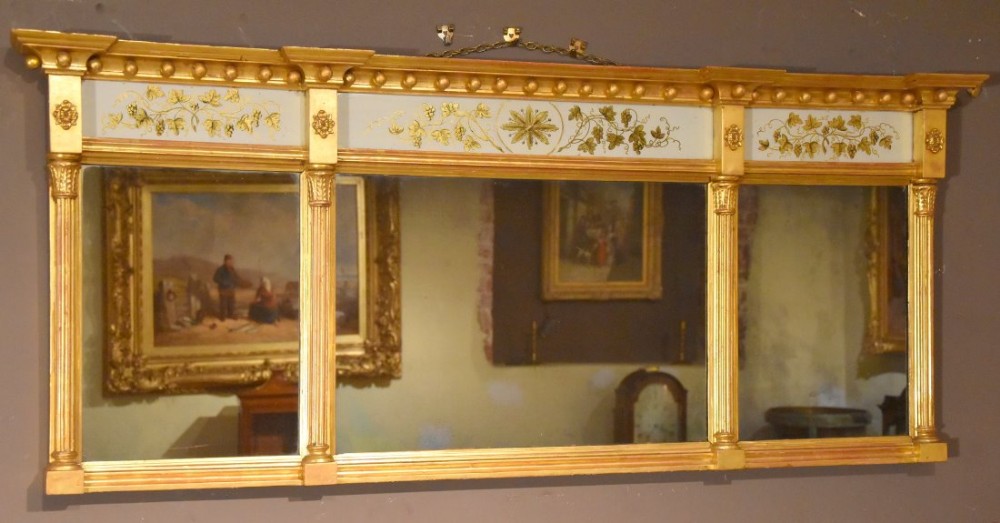 Late Regency Three Plate Over Mantel Mirror