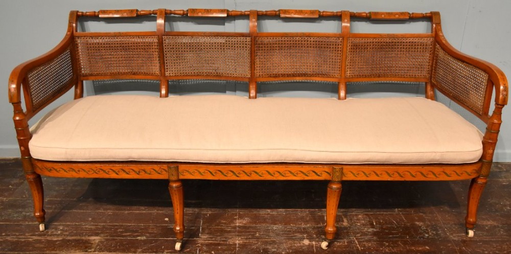 Stunning Regency Four Seat Back Bergere Bench