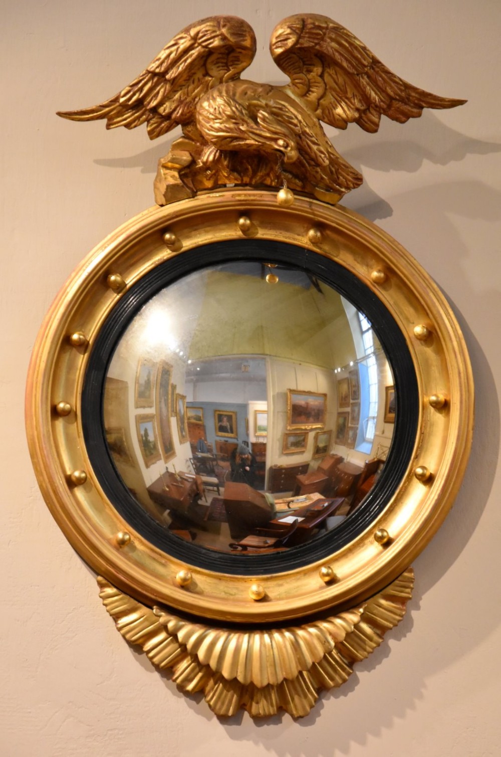 Eagle Crested Convex Mirror