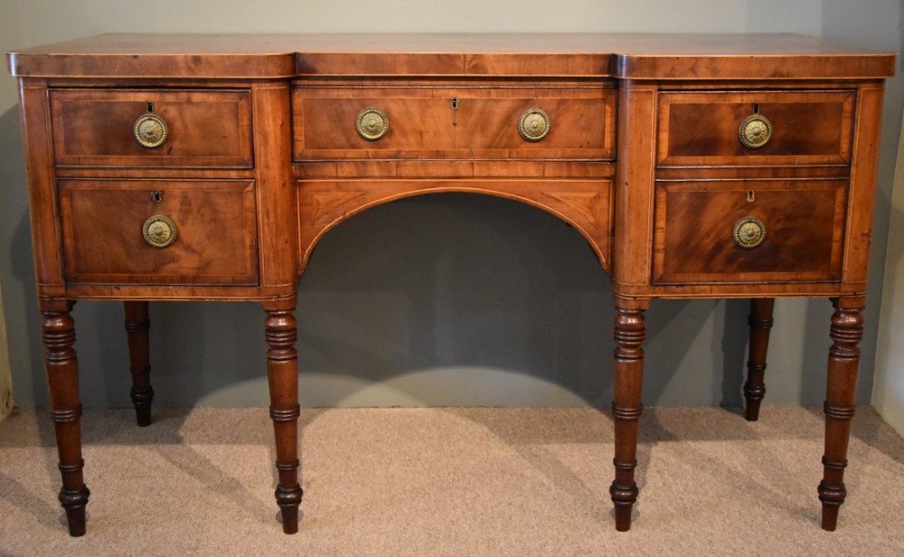 A Good Regency Period Mahogany Breakfront Sideboard 